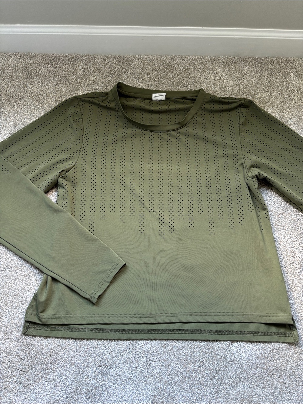 ZYIA Olive Performance Perforated Active Top